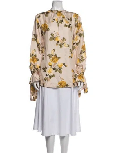Pre-owned Lover Silk Floral Print Blouse In Multi