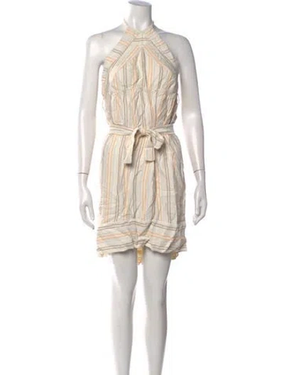 Pre-owned Lover Striped Mini Dress In Neutrals