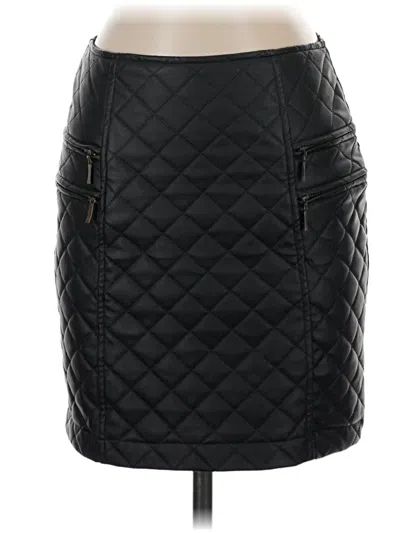 Pre-owned Loveriche Faux Leather Skirt In Black