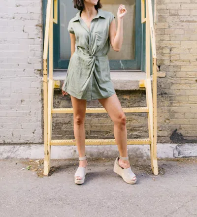 Loveriche Illusions Short Romper In Sage In Green
