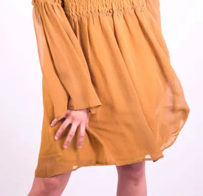 Loveriche Wine Tasting Feels Shift Dress In Mustard In Orange