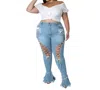 Loverly Fit Lace Up Jeans In Medium Blue In Blue
