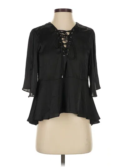 Pre-owned Lovers & Friends 3/4 Sleeve Blouse In Black