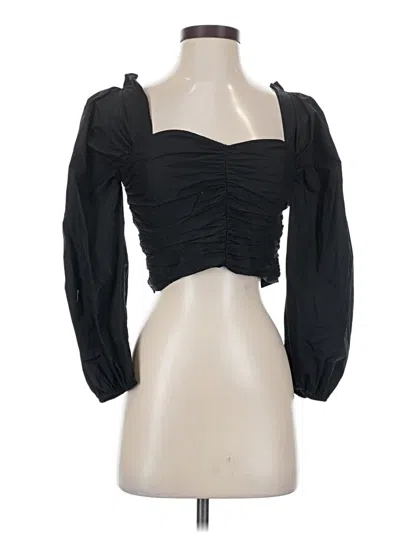 Pre-owned Lovers & Friends 3/4 Sleeve Blouse In Black