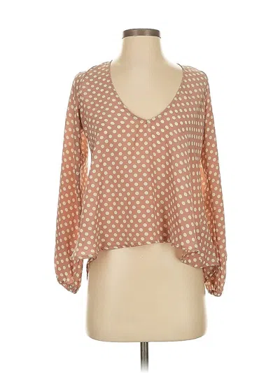 Pre-owned Lovers & Friends 3/4 Sleeve Blouse In Brown