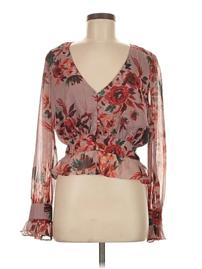 Pre-owned Lovers & Friends 3/4 Sleeve Blouse In Brown