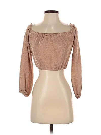 Pre-owned Lovers & Friends 3/4 Sleeve Blouse In Gold