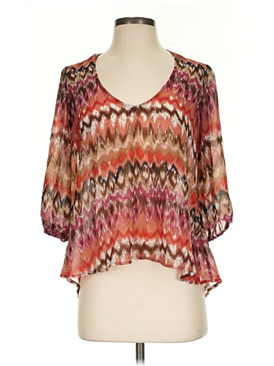 Pre-owned Lovers & Friends 3/4 Sleeve Blouse In Orange