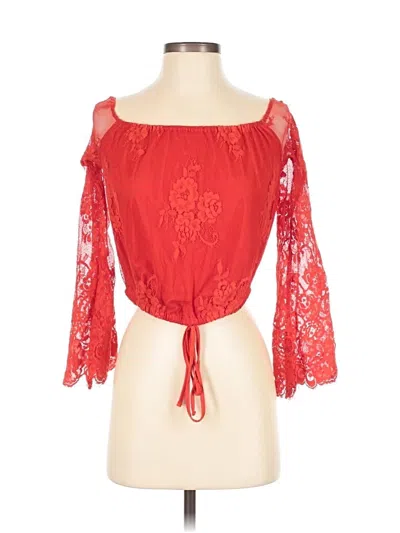 Pre-owned Lovers & Friends 3/4 Sleeve Blouse In Red