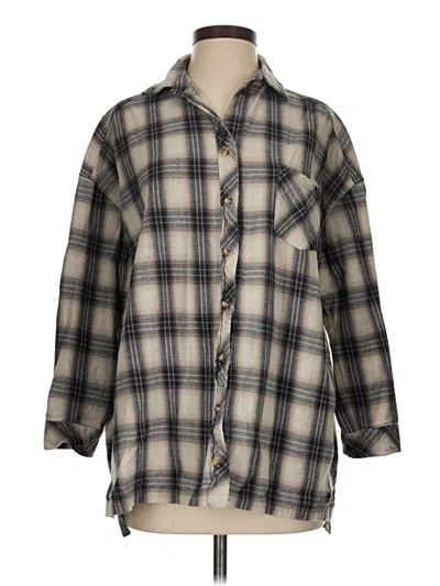 Pre-owned Lovers & Friends 3/4 Sleeve Button Down Shirt In Tan