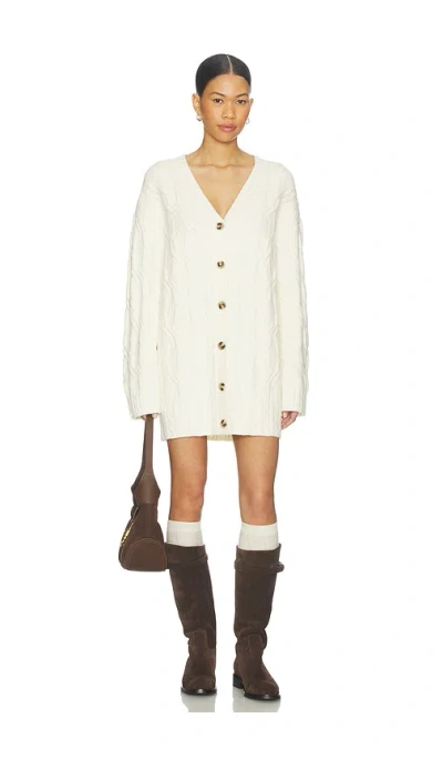 Lovers & Friends Abella Cardigan Mini Dress In White