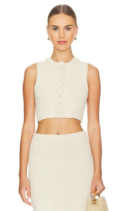 Lovers & Friends Agnese Cropped Vest In Cream