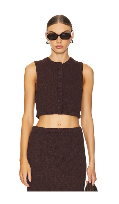 Lovers & Friends Agnese Cropped Vest In Brown