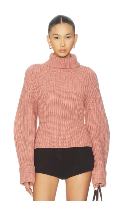 Lovers & Friends Aimee Mock Neck Sweater In Pink
