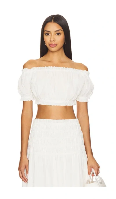 Lovers & Friends Alessia Cropped Top In White