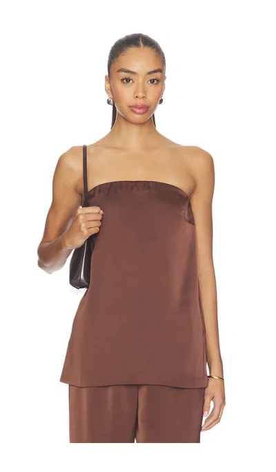 Lovers & Friends Alette Satin Top In Brown