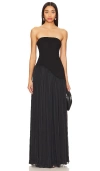 Lovers & Friends Alice Strapless Gown In Black