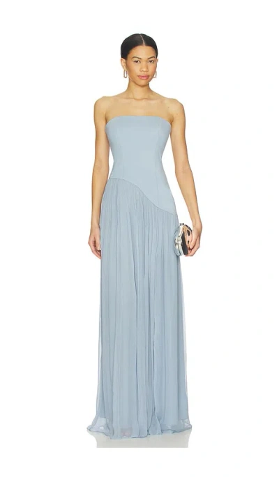Lovers & Friends Alice Strapless Gown In Blue