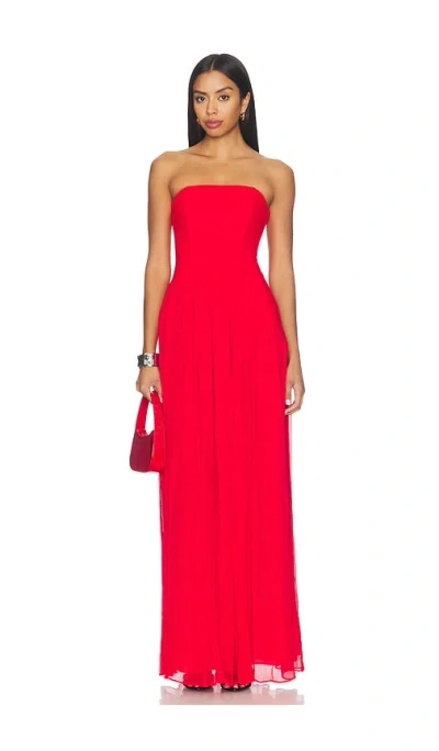 Lovers & Friends Alice Strapless Gown In Red