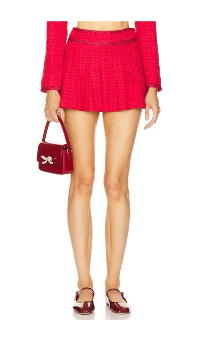Lovers & Friends Alina Mini Skirt In Rose Red