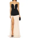 Lovers & Friends Ari Gown In Black And Cream In Multi