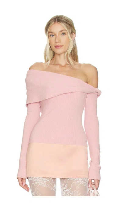 Lovers & Friends Arya Off The Shoulder Sweater In Pink