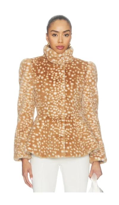 Lovers & Friends Bambella Faux Fur Jacket In Brown