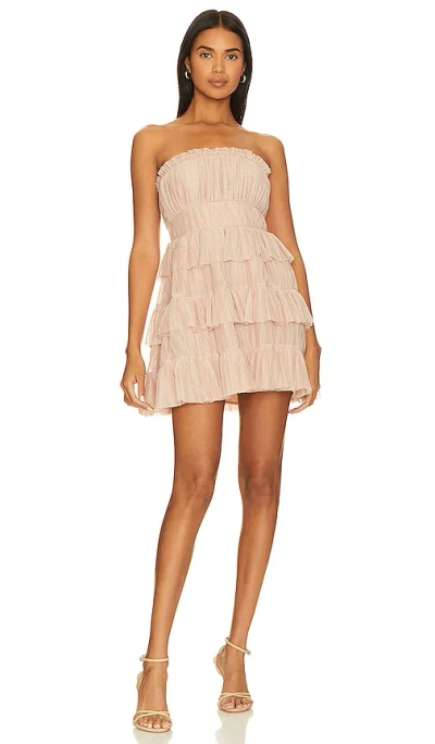 Lovers & Friends Barlow Mini Dress In Rosey Neutral