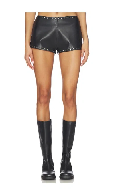 Lovers & Friends Bella Faux Leather Short In Black