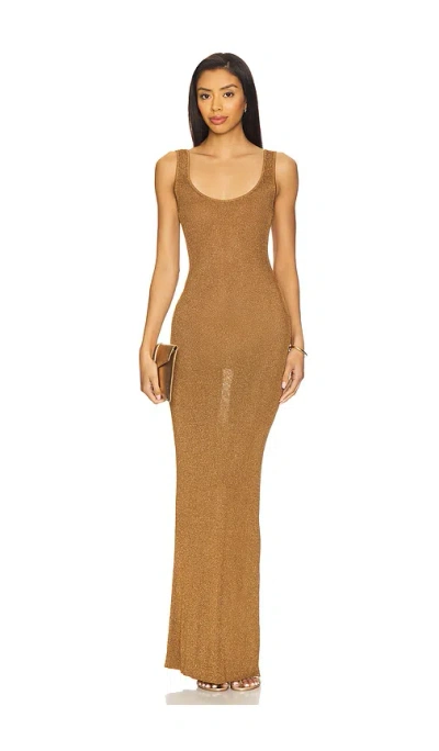 Lovers & Friends Benilda Metallic Maxi Dress In Brown