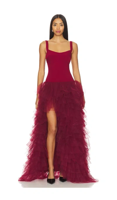 Lovers & Friends Bowie Gown In Burgundy