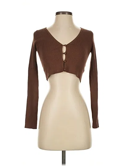 Pre-owned Lovers & Friends Cardigan Sweater In Brown