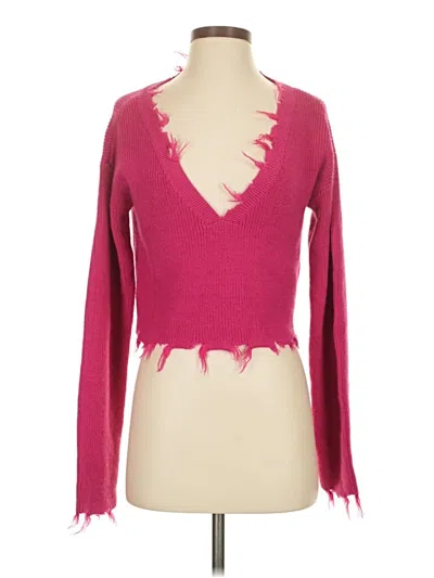 Pre-owned Lovers & Friends Cardigan Sweater In Pink