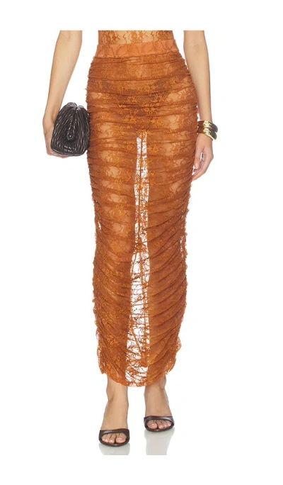 Lovers & Friends Cas Maxi Skirt In Burnt Orange