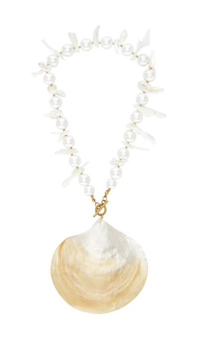 Lovers & Friends Casey Shell Necklace In Pearl Multi