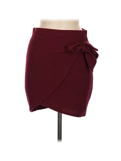Pre-owned Lovers & Friends Casual Skirt In Burgundy
