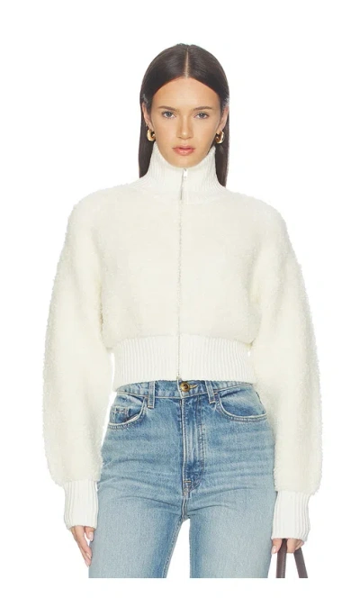 Lovers & Friends Christal Zip Up Textured Cardigan In White