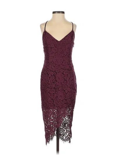 Pre-owned Lovers & Friends Cocktail Dress In Burgundy