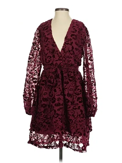 Pre-owned Lovers & Friends Cocktail Dress In Burgundy
