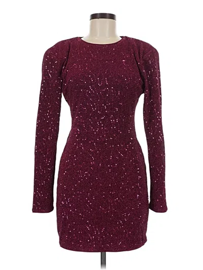 Pre-owned Lovers & Friends Cocktail Dress In Burgundy