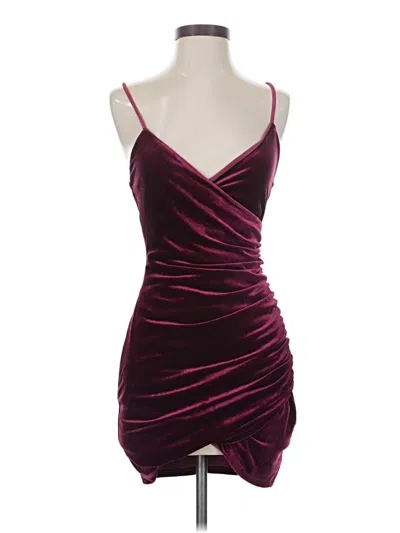 Pre-owned Lovers & Friends Cocktail Dress In Burgundy
