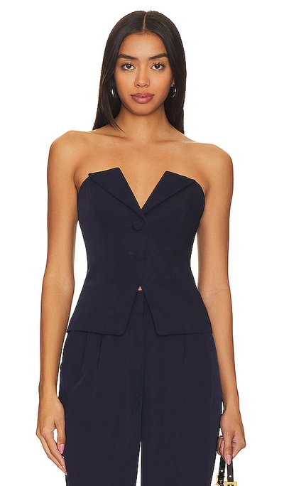 Lovers & Friends Colette Top In Navy Blue