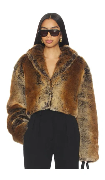 Lovers & Friends Cropped Ernie Coat In Brown