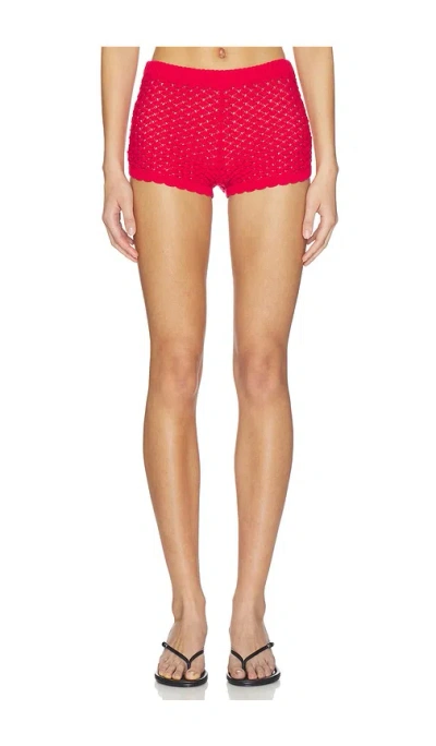 Lovers & Friends Daniella Pointelle Short In Red