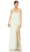 Lovers & Friends Dawn Gown In Sage