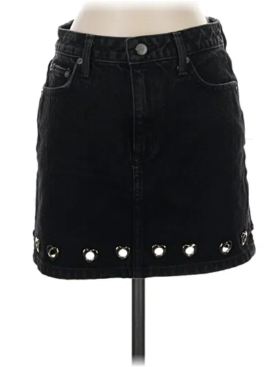 Pre-owned Lovers & Friends Denim Skirt In Black