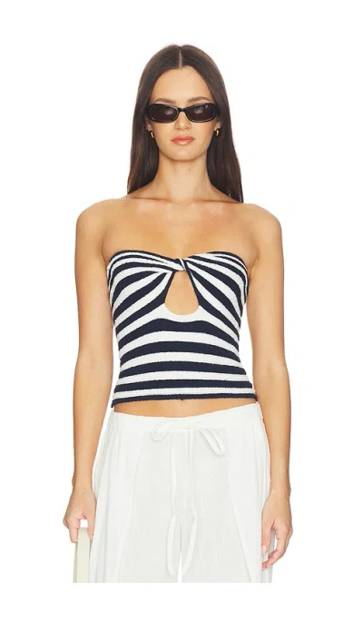 Lovers & Friends Ebony Stripe Knit Tube Top In Black