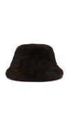 Lovers & Friends Elias Faux Fur Bucket Hat In Brown