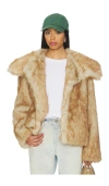 Lovers & Friends Elsa Faux Fur Jacket In Brown