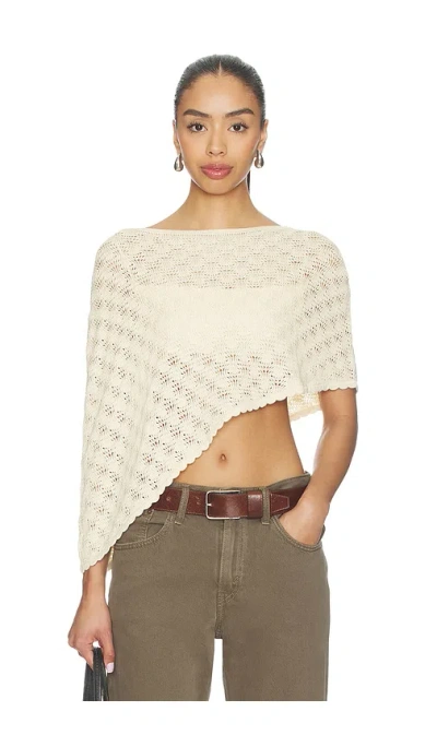 Lovers & Friends Emery Textured Poncho In White